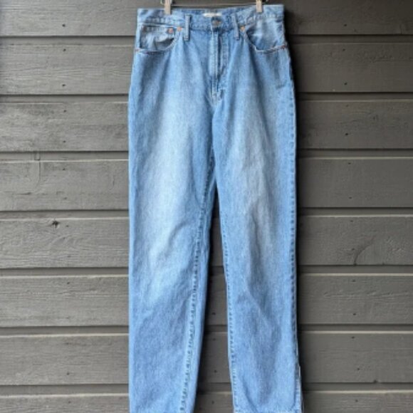 Madewell Perfect Vintage Straight Jean Applefield Wash Side-Slit Edition Size 30 - Picture 1 of 8